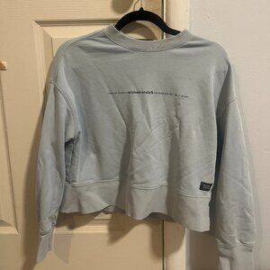 Scotch & Soda Women's Cropped Baby Blue Sweatshirt